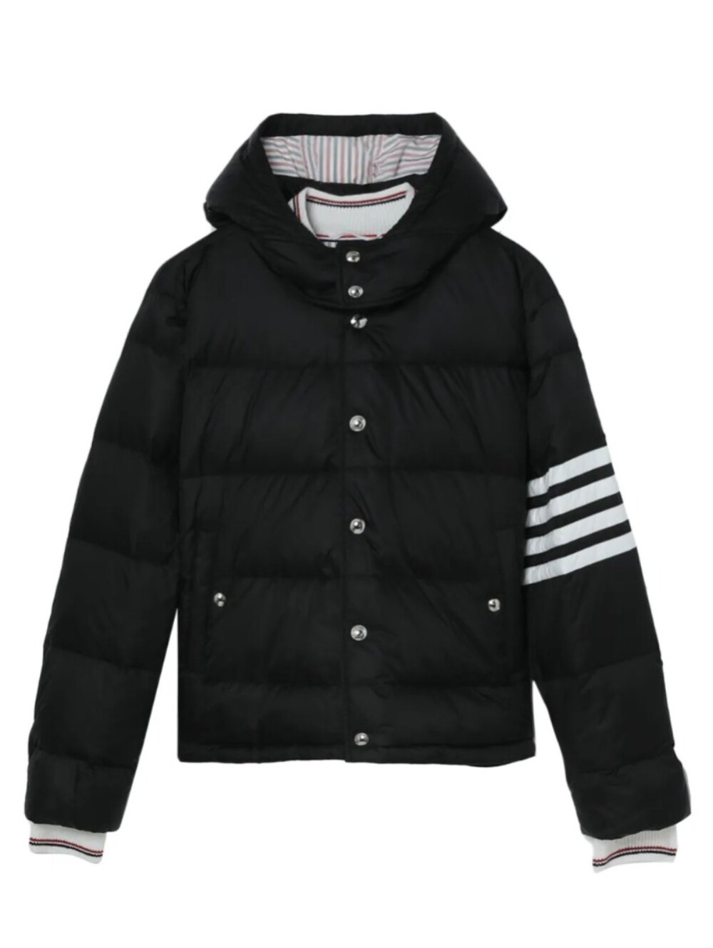 Thom Browne 4-Bar Black Hooded Puffer Jacket - Size 2